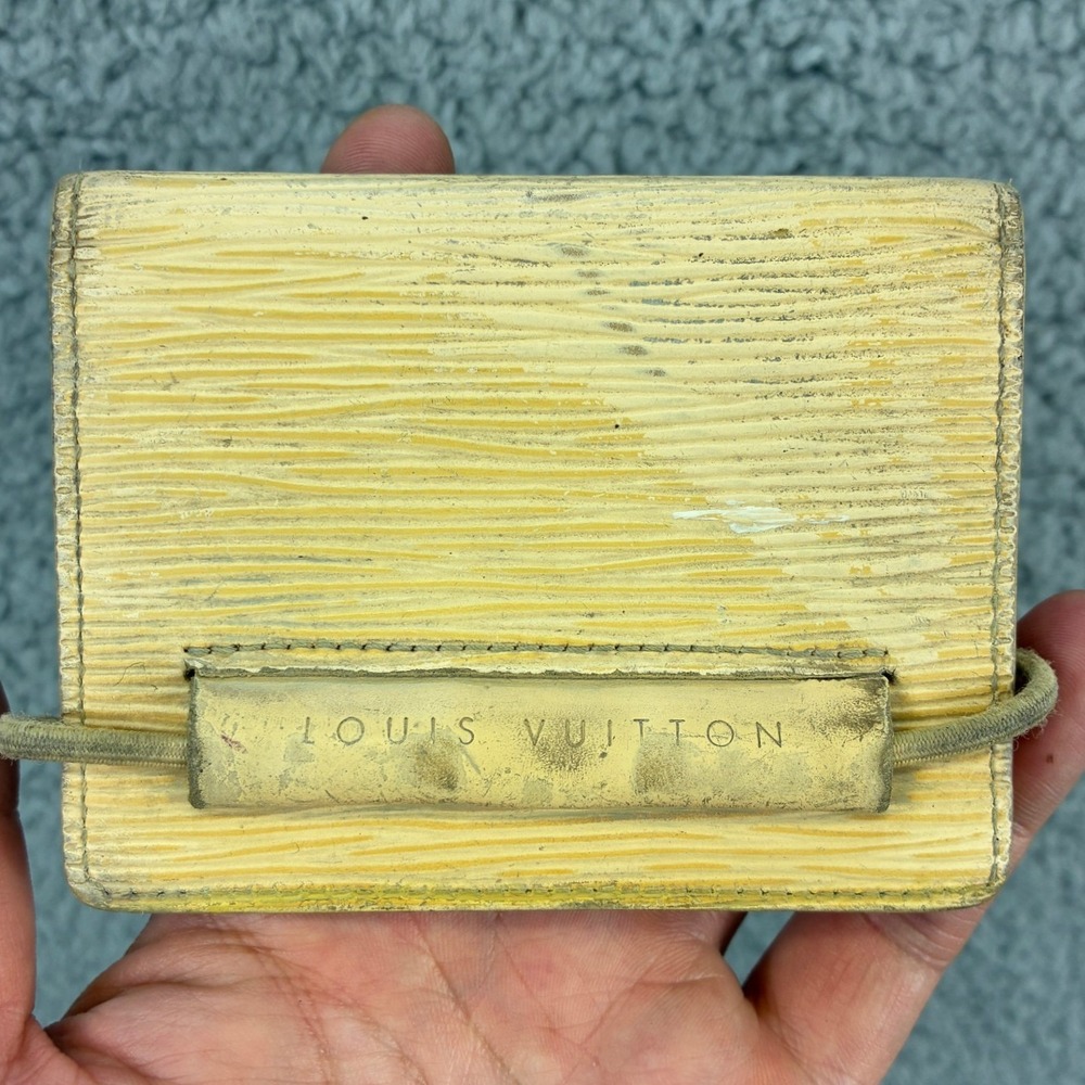 Louis Vuitton Epi Leather Card Holder Yellow MI0081 France Luxury Read